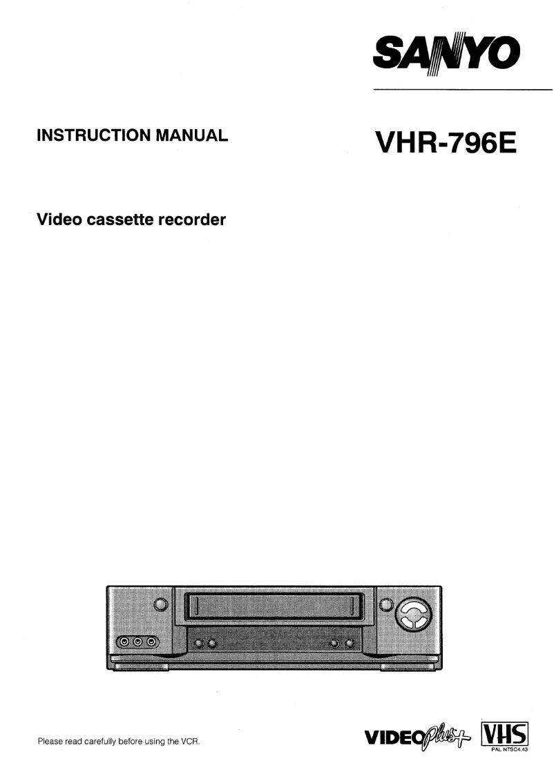 Page 1 de la notice Manuel utilisateur Sanyo VHR-796EV