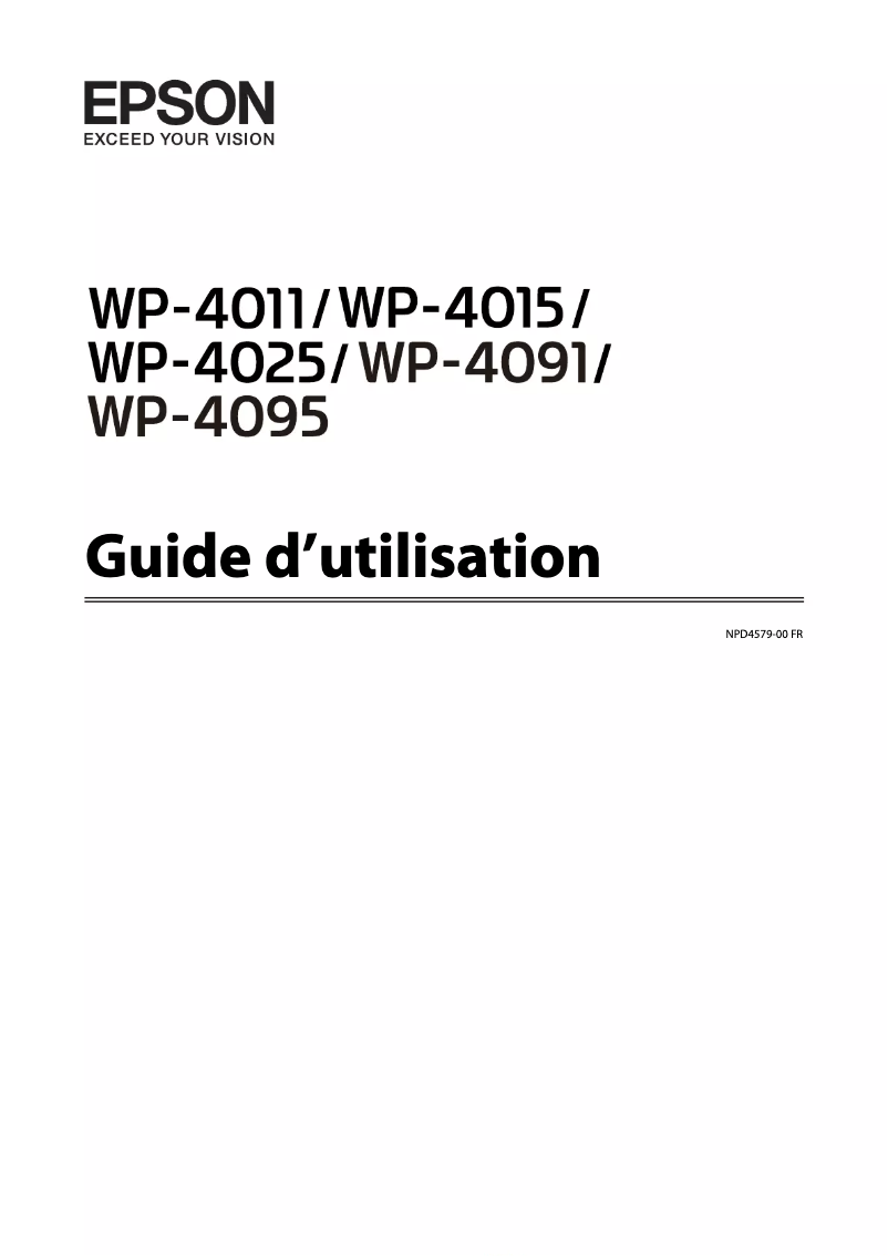 Page 1 de la notice Manuel utilisateur Epson WP-4015 DN WorkForce Pro
