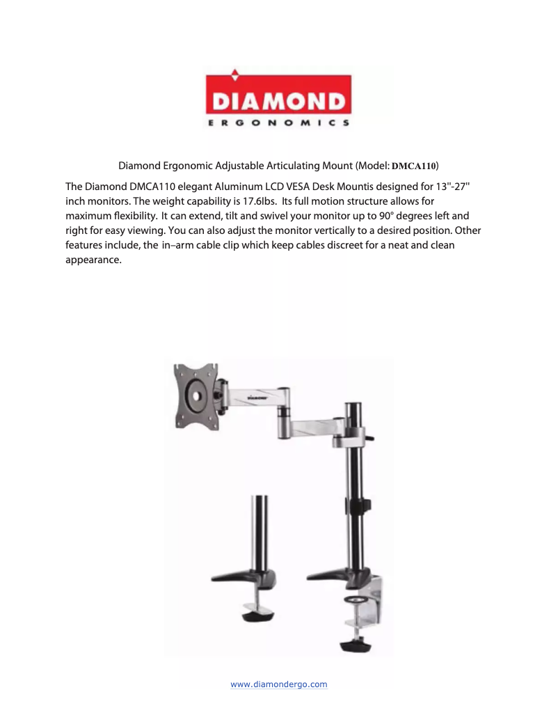 Page n°1 - Manuel utilisateur Diamond DMCA110