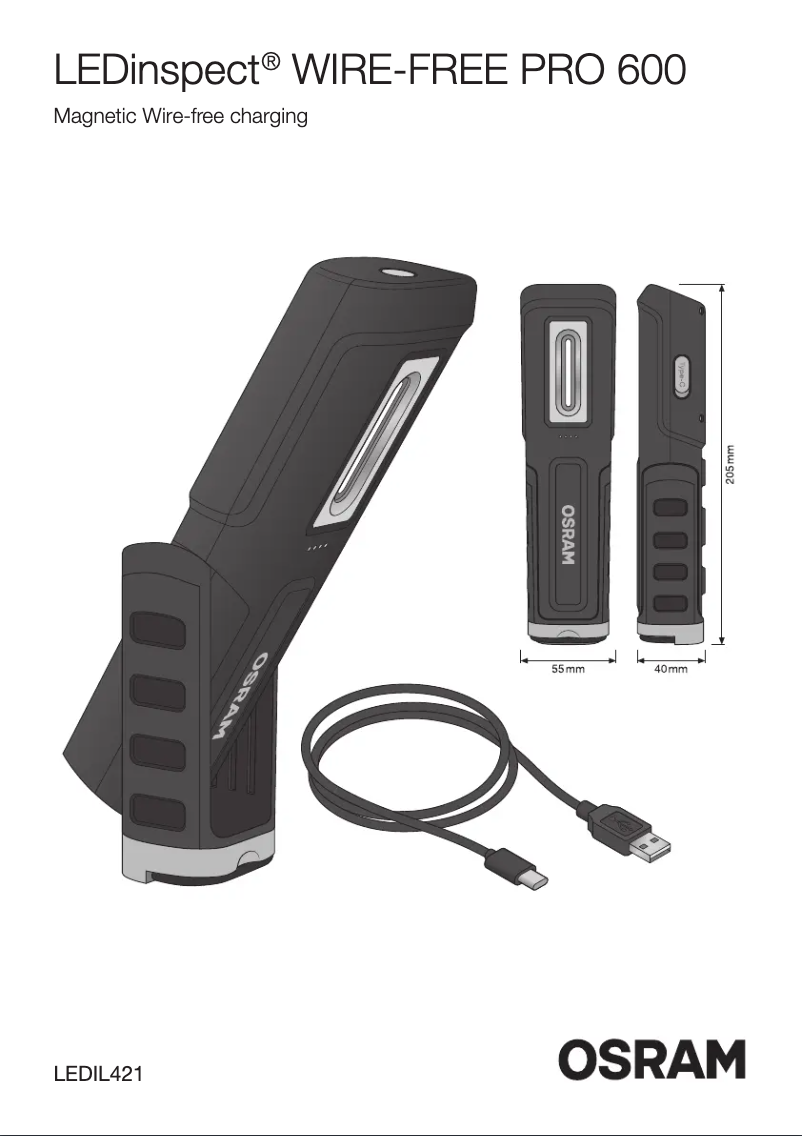 Image de la première page du manuel de l'appareil LEDinspect WIRE-FREE PRO 600