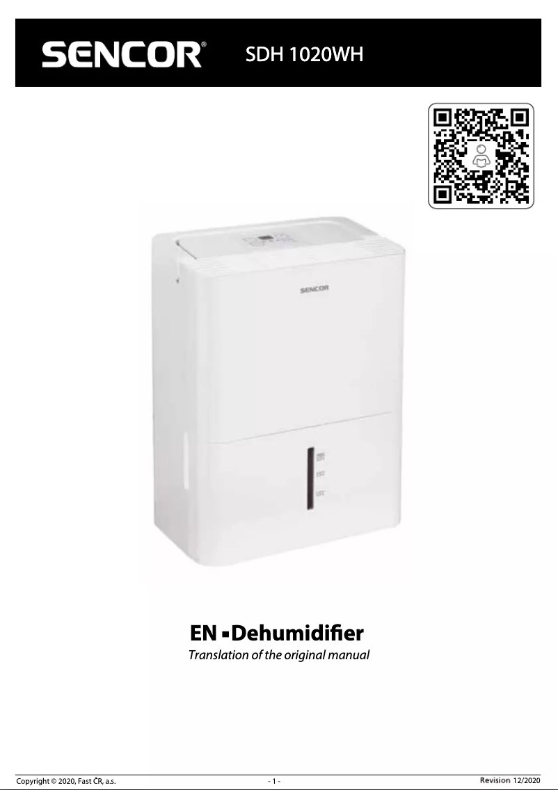Page n°1 - Manuel utilisateur Sencor SDH 1020WH