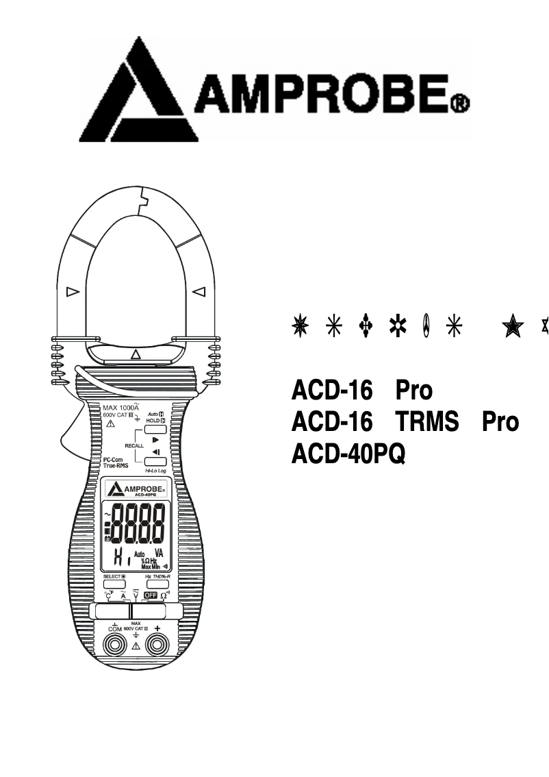 Página 1 del manual Manual de usuario Amprobe ACD-16 TRMS Pro