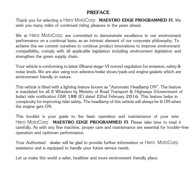 Page 1 de la notice Manuel utilisateur Hero Maestro Edge (2020)