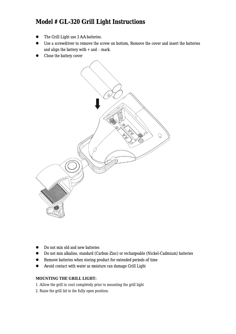 Page n°1 - Manuel utilisateur Maverick GL-320