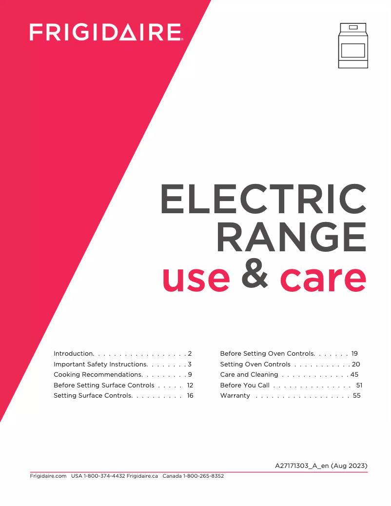 Page n°1 - Manuel utilisateur Frigidaire GCRE3060BF