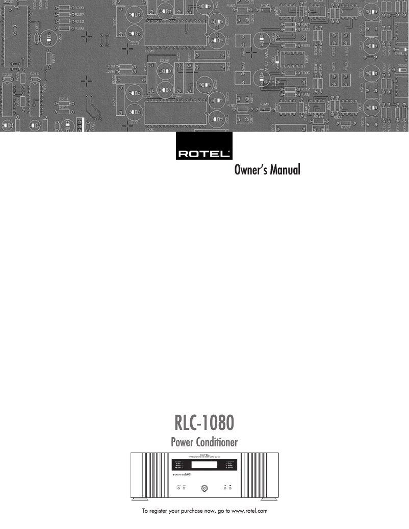 Image de la première page du manuel de l'appareil RLC-1080