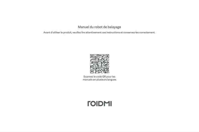 Page n°1 - Manuel utilisateur Roidmi EVE CC