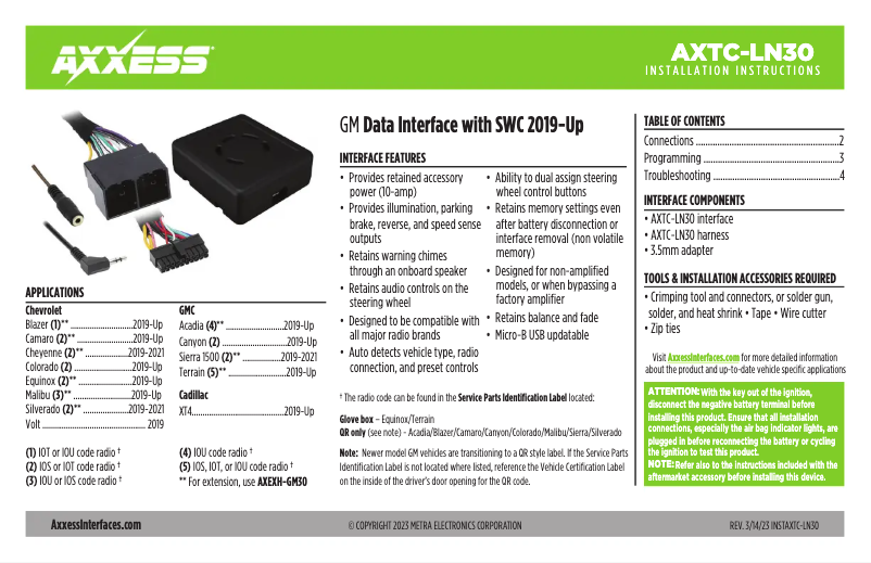 Página 1 del manual Manual de usuario AXESS AXTC-LN30