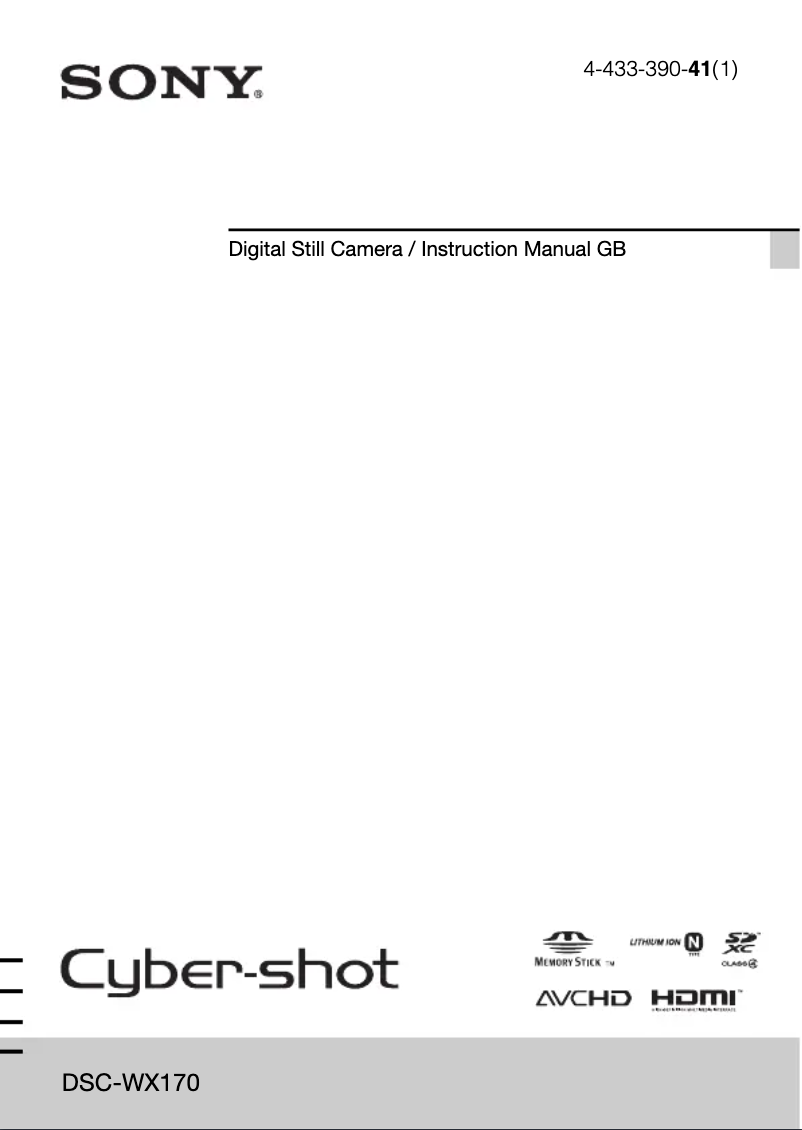 Image de la première page du manuel de l'appareil Cybershot DSC-WX170