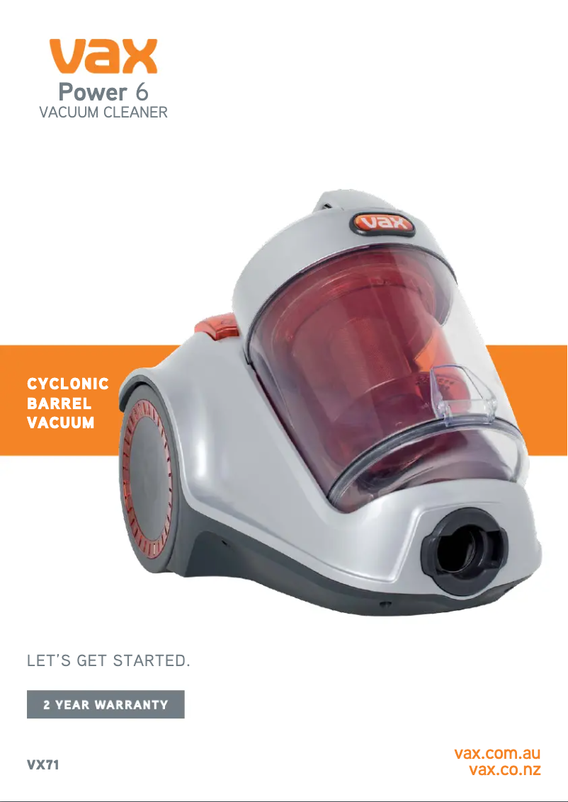 Image de la première page du manuel de l'appareil Power 6 VX71