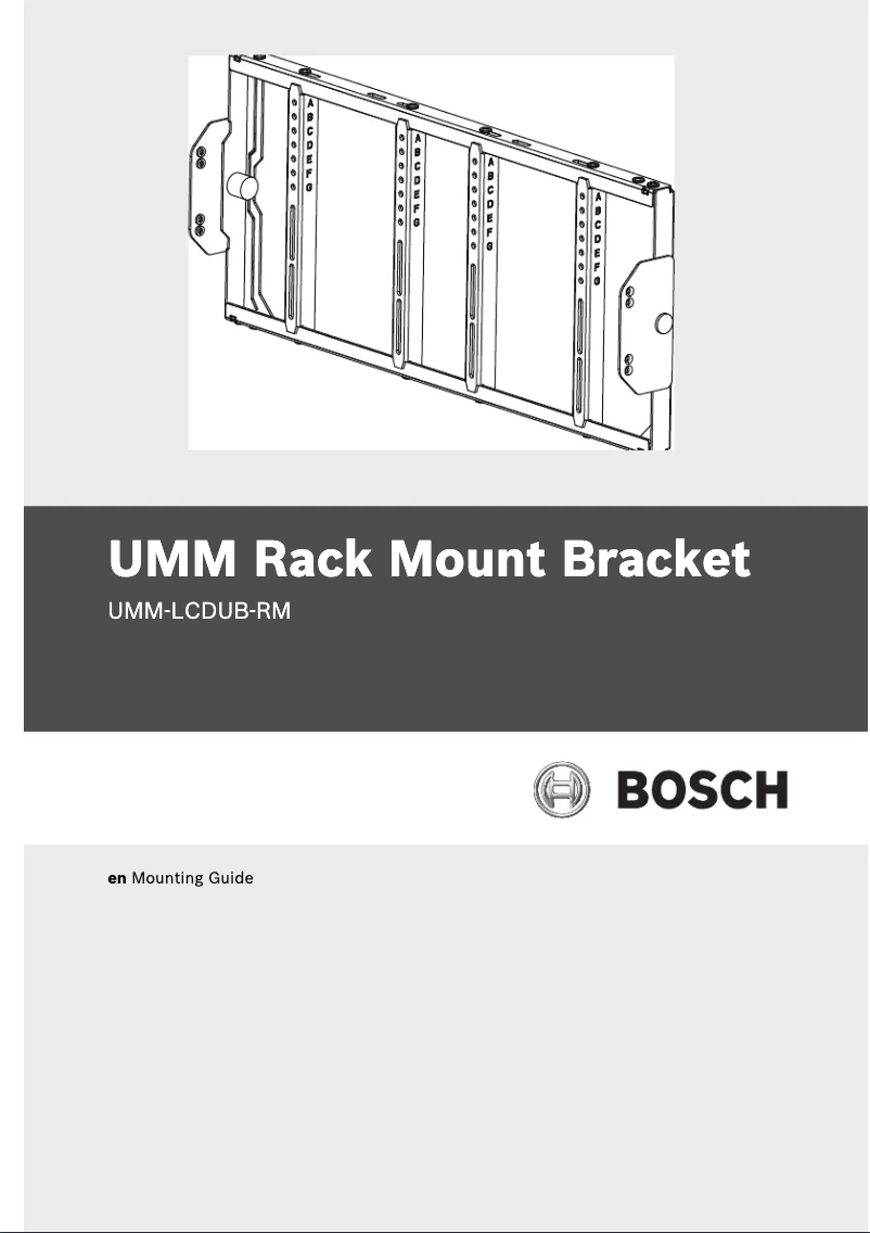 Page n°1 - Manuel utilisateur Bosch UMM-LCDUB-RM