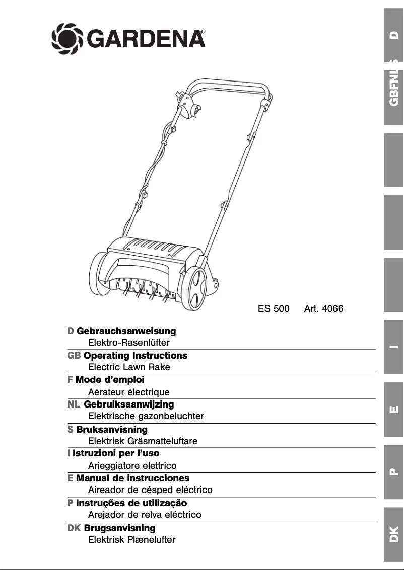 Page 1 de la notice Manuel utilisateur Gardena ES 500