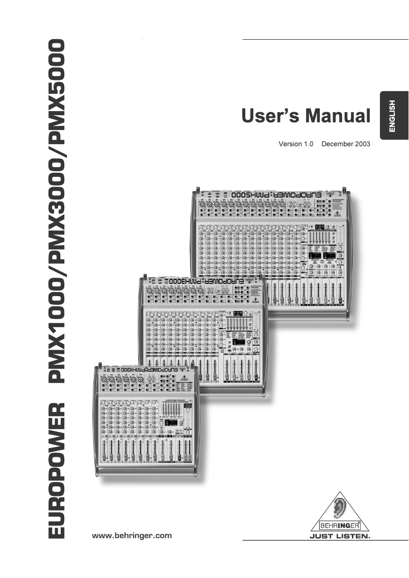 Page n°1 - Manuel utilisateur Behringer Europower PMX5000