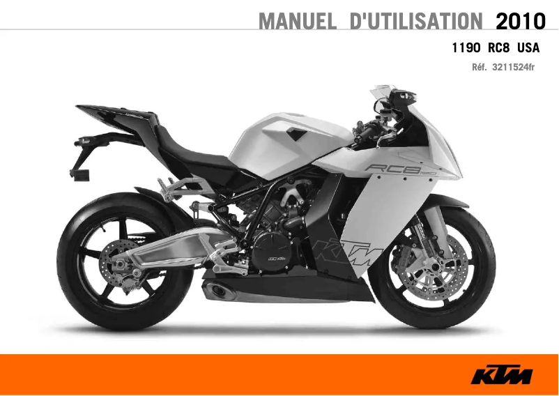 Page 1 de la notice Manuel utilisateur KTM 1190 RC8 (2010)