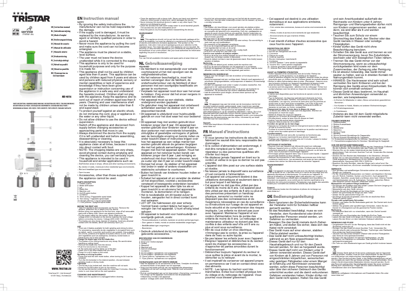 Page 1 de la notice Manuel utilisateur TriStar MX-4816