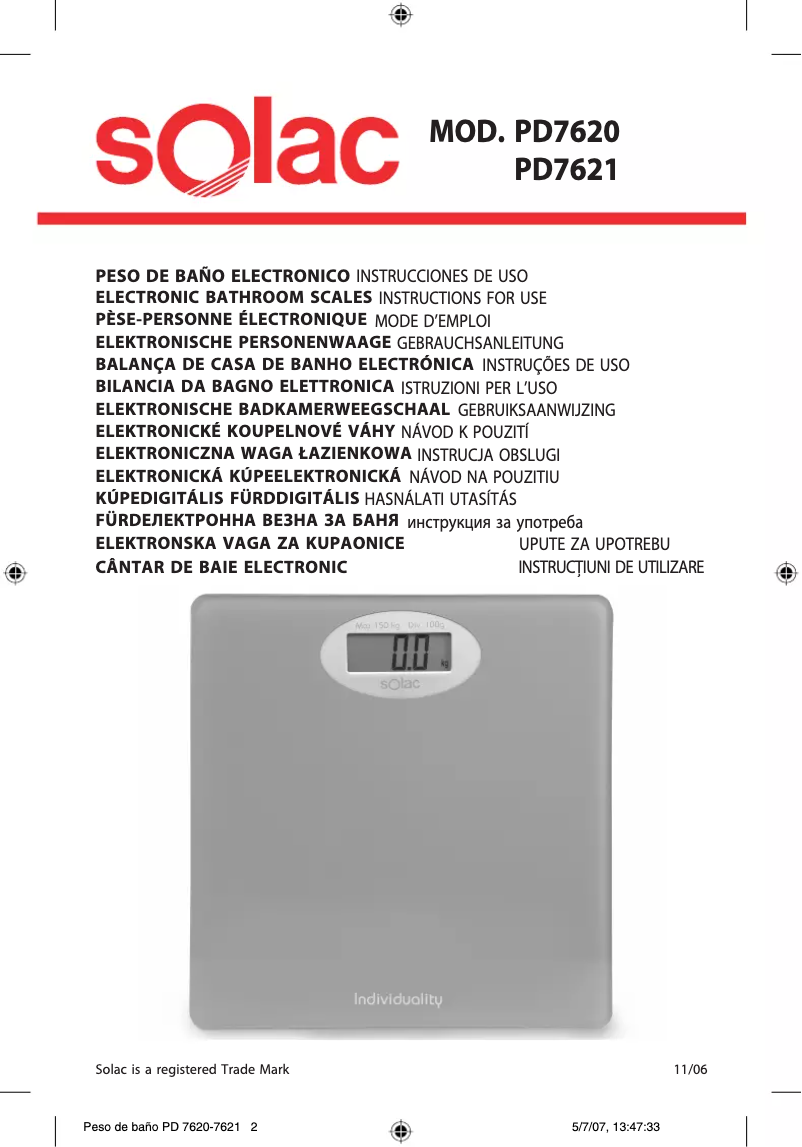 Página 1 del manual Manual de usuario Solac PD7621