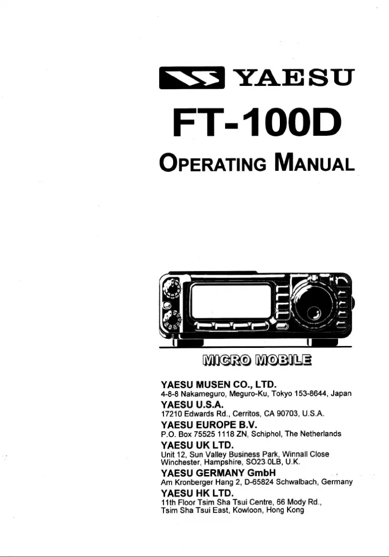 Page 1 de la notice Mode d'emploi Yaesu FT-100D
