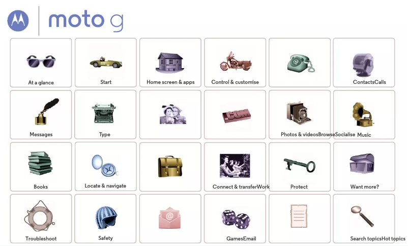 Image de la première page du manuel de l'appareil Moto G Forte