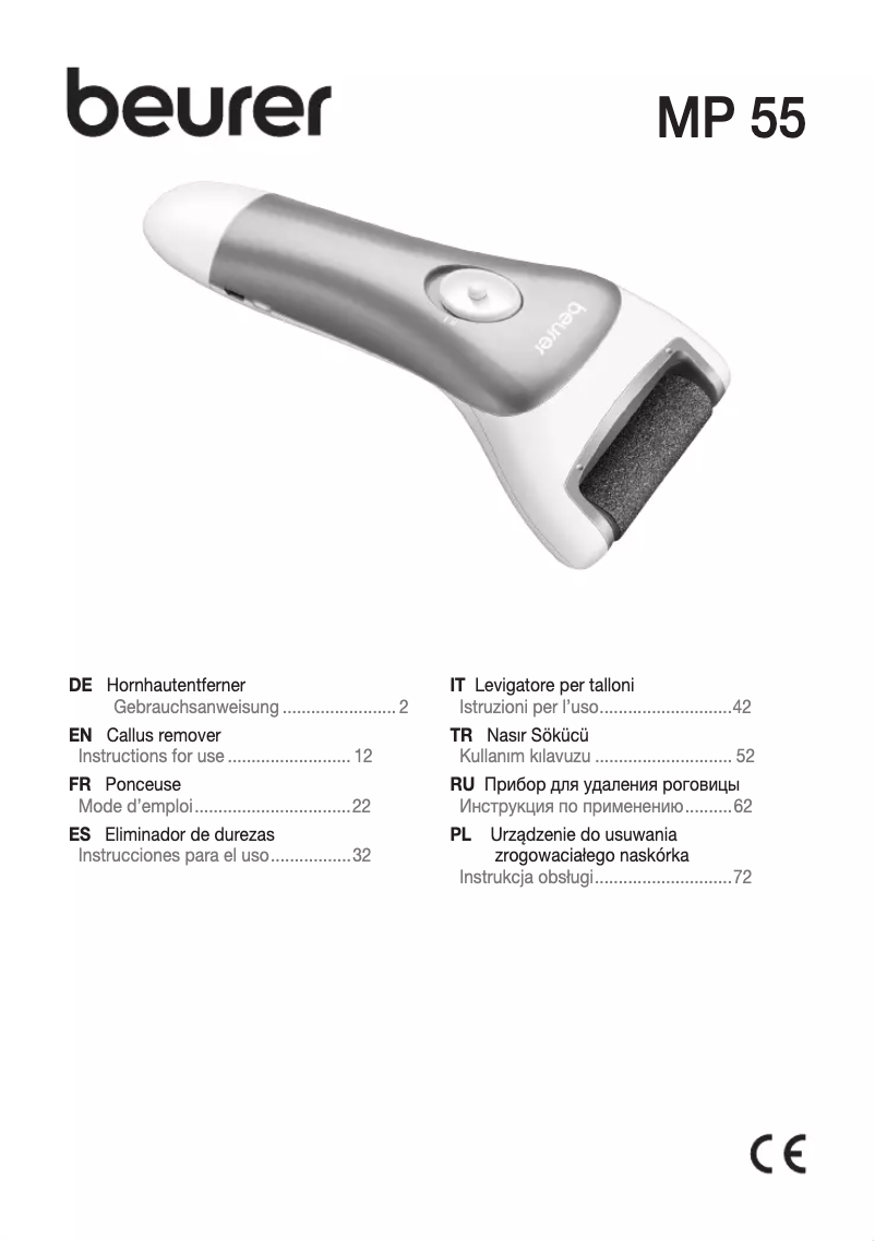 Page 1 de la notice Manuel utilisateur Beurer MP 55