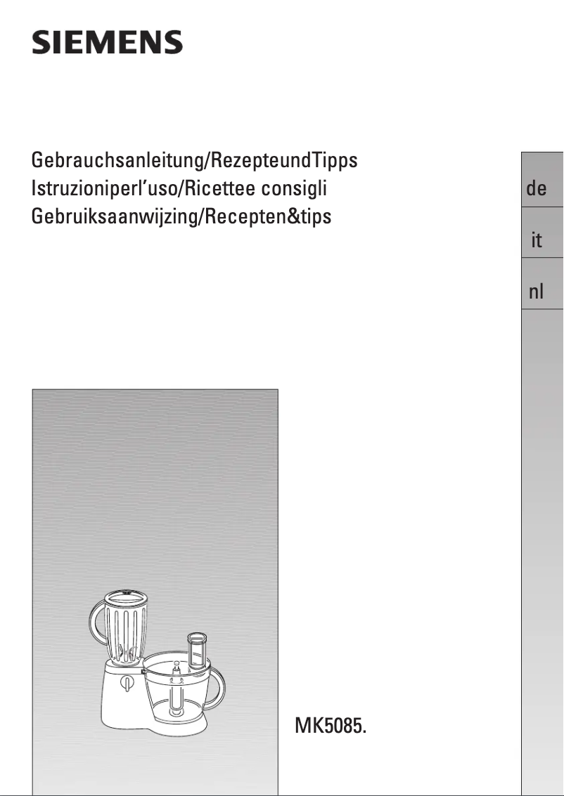 Page 1 de la notice Manuel utilisateur Siemens MK50850