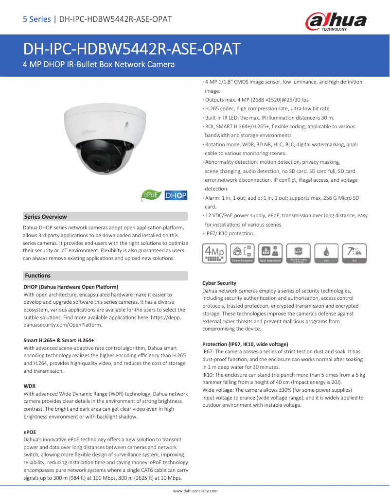 Image de la première page du manuel de l'appareil IPC-HDBW5442R-ASE-OPAT