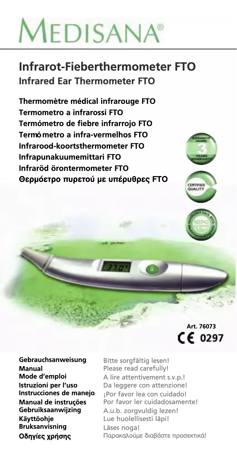 Image de la première page du manuel de l'appareil FTO 76073