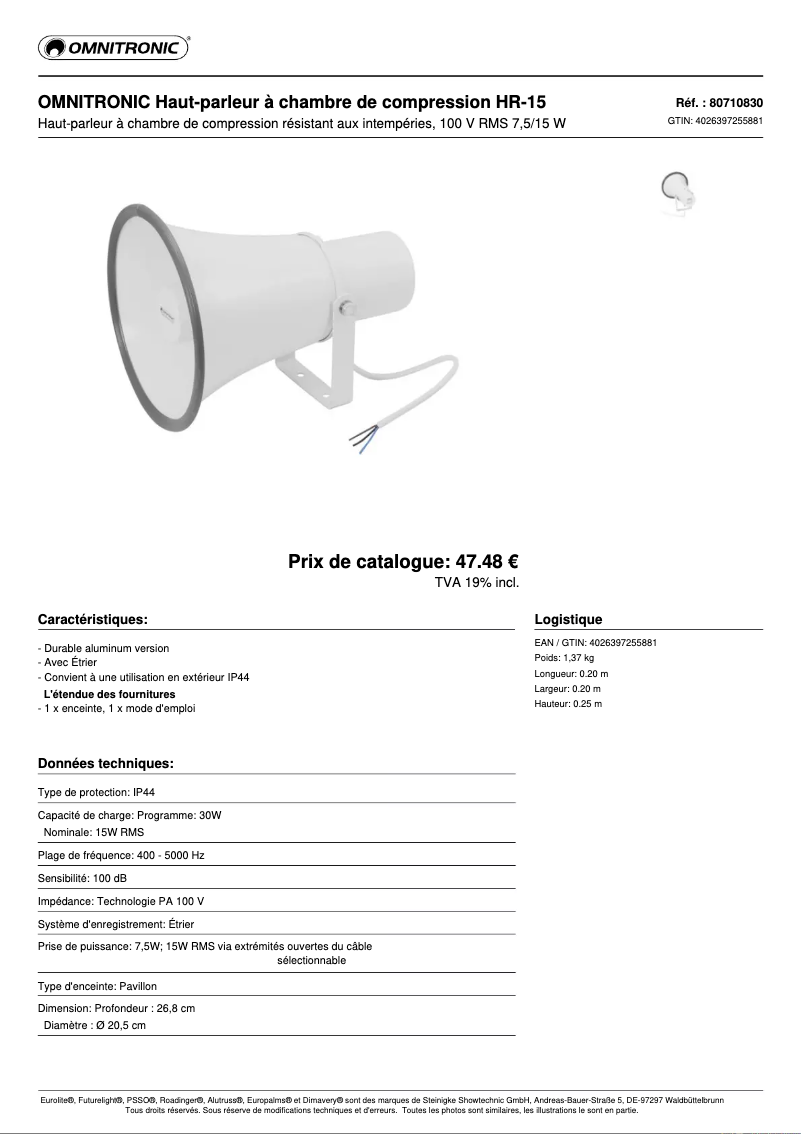 Image de la première page du manuel de l'appareil HR-15