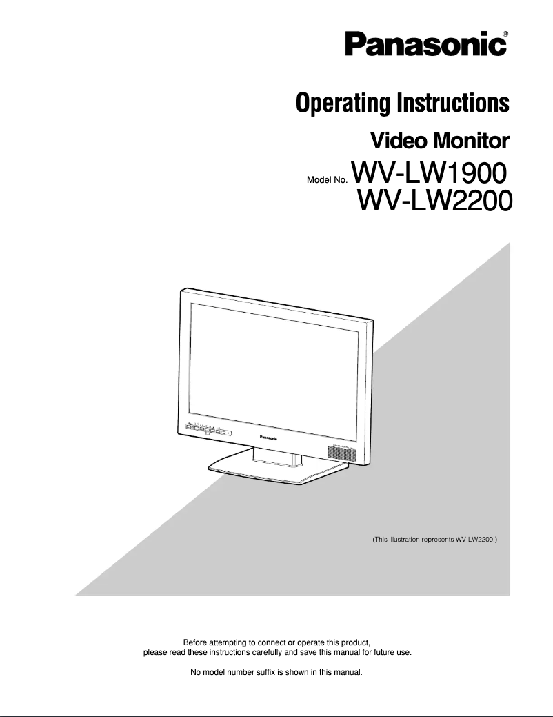 Page 1 de la notice Manuel utilisateur Panasonic WV-LW2200