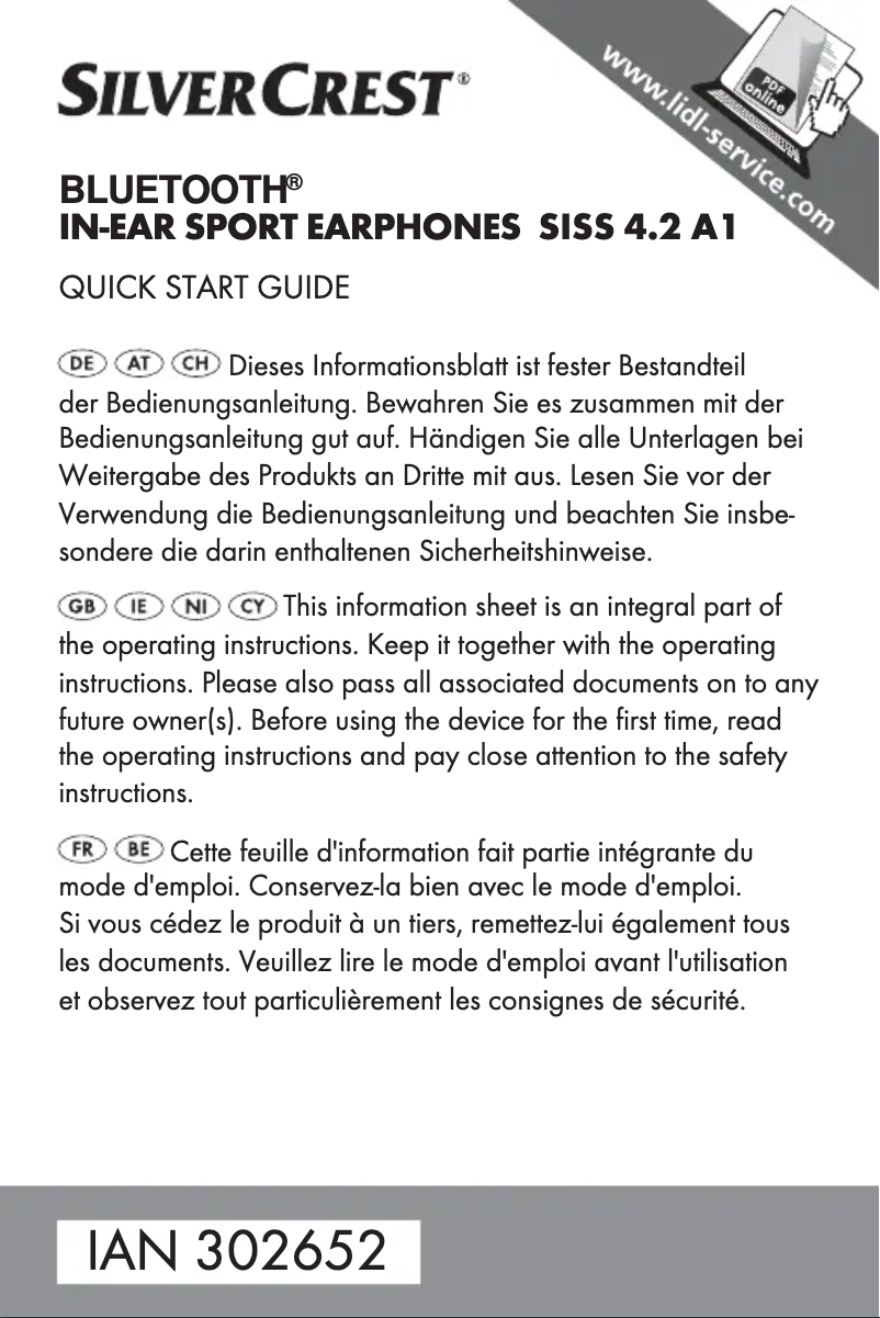 Page n°1 - Manuel utilisateur SilverCrest SISS 4.2 A1