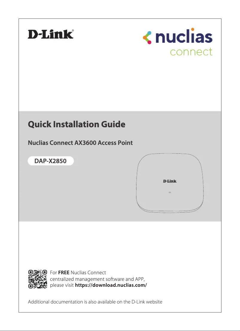 Page 1 de la notice Guide d'installation D-Link DAP-X2850