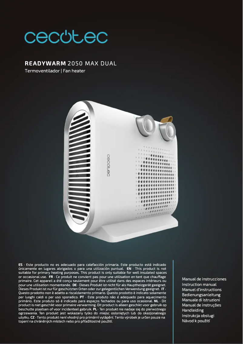 Page n°1 - Manuel utilisateur Cecotec ReadyWarm 2050 Max Dual