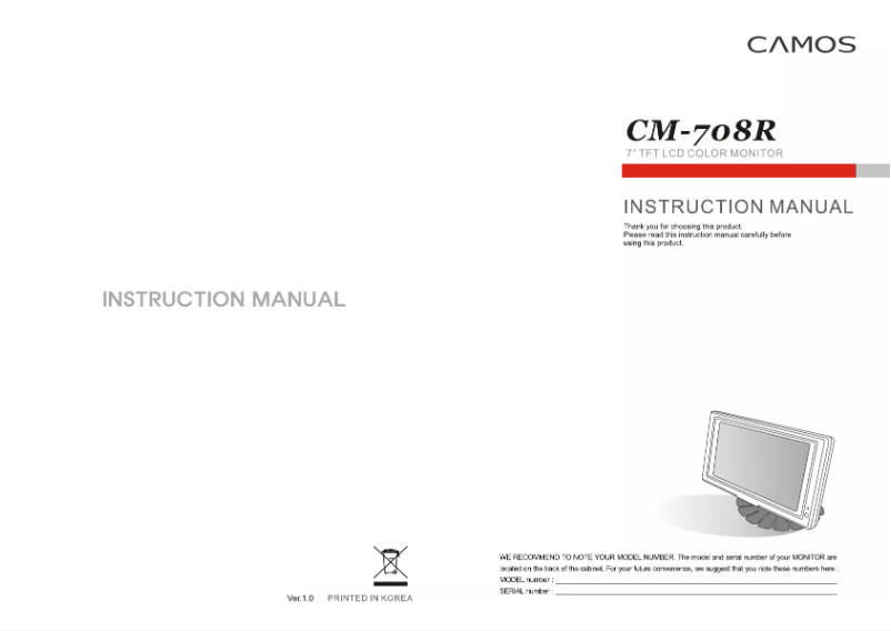 Image de la première page du manuel de l'appareil CM-708