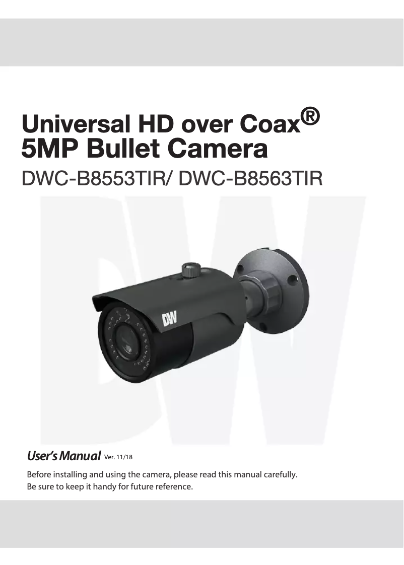 Page n°1 - Manuel utilisateur Digital Watchdog Universal HD over Coax DWC-B8553TIR