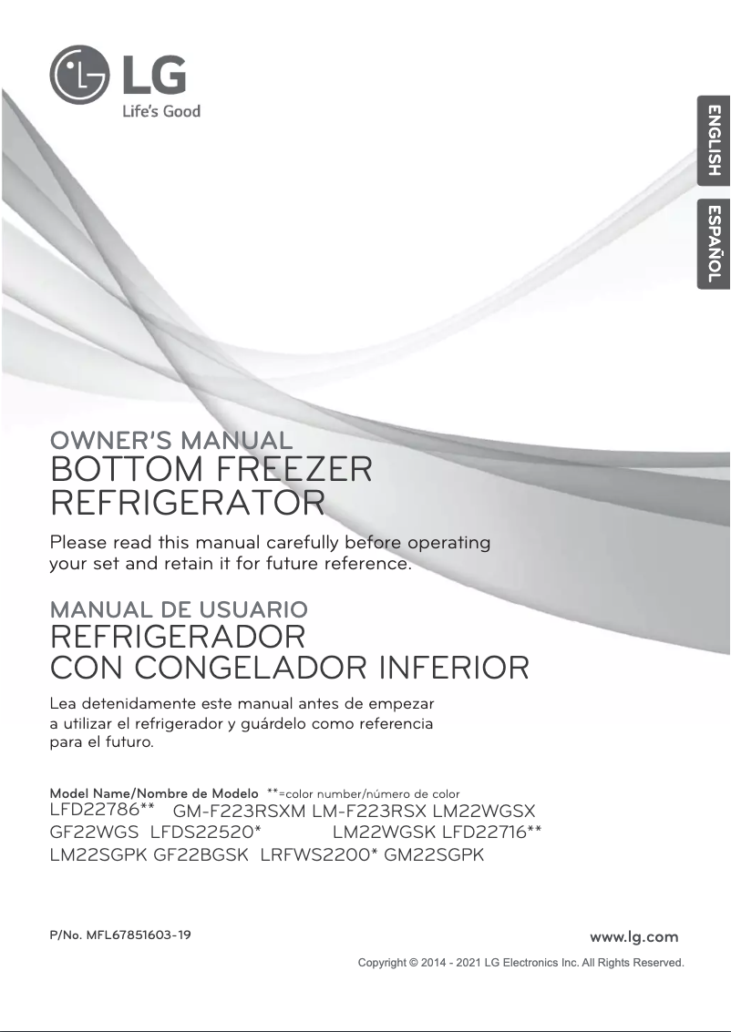 Image de la première page du manuel de l'appareil GM22SGPK