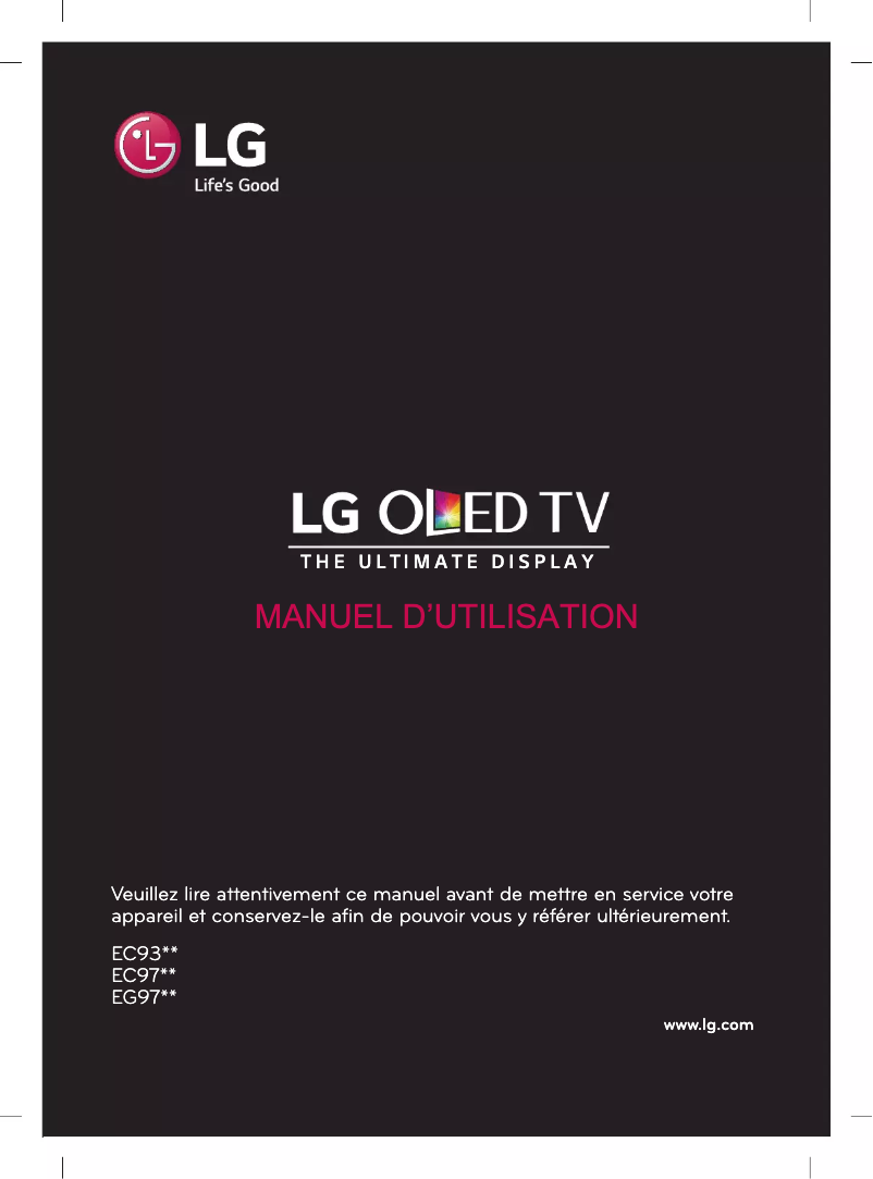 Page 1 de la notice Manuel utilisateur LG 77EG970T