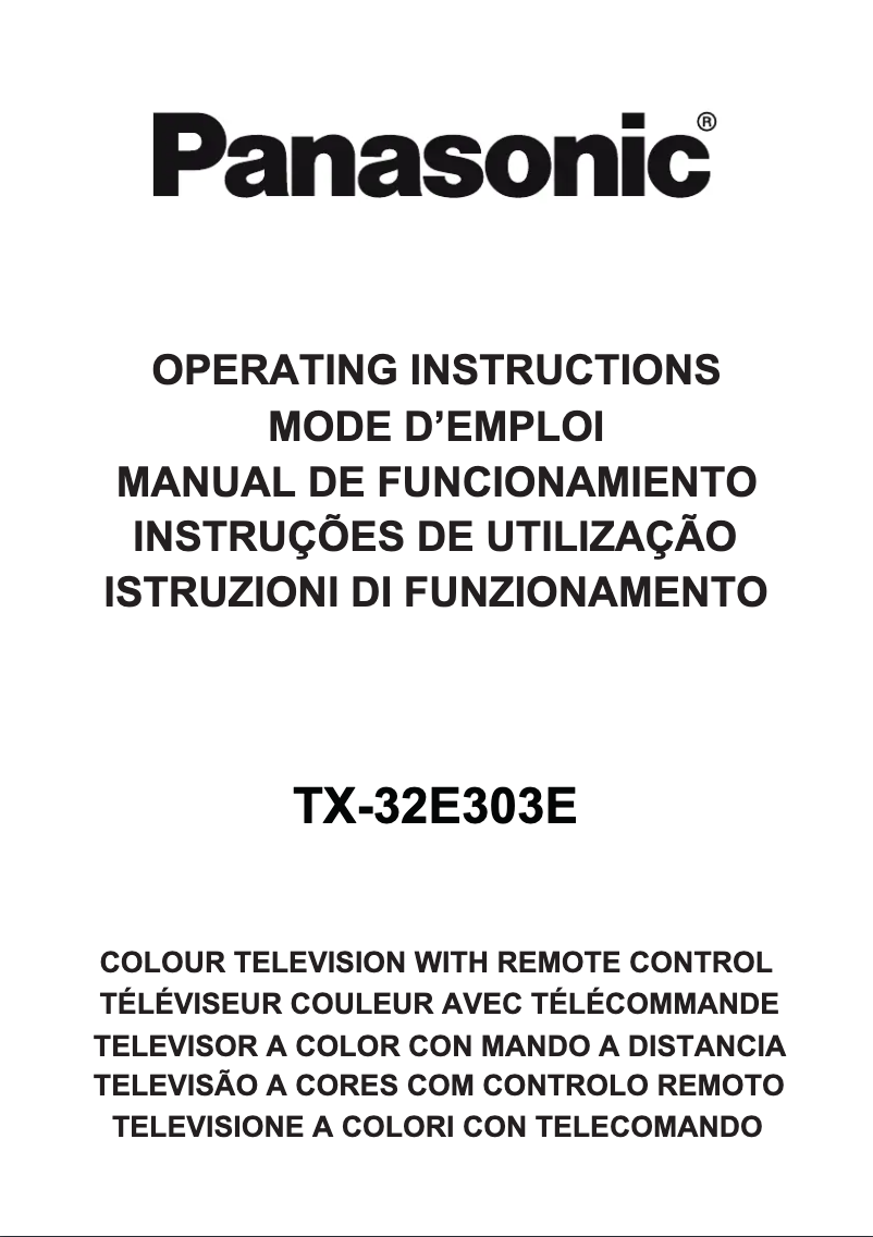 Page 1 de la notice Manuel utilisateur Panasonic Viera TX-32E303E