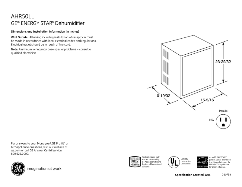 Image de la première page du manuel de l'appareil AHR50LL