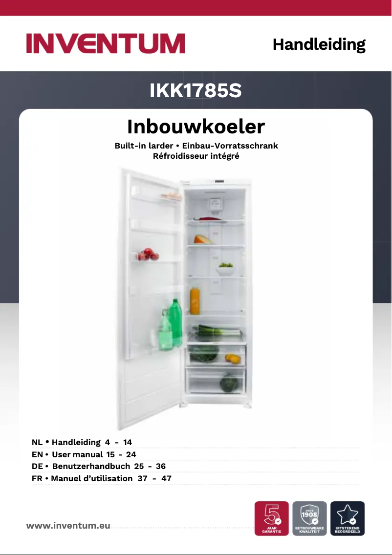 Page n°1 - Manuel utilisateur Inventum IKK1785S