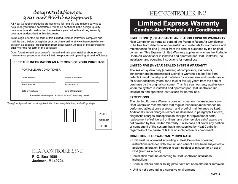 Page n°1 - Manuel utilisateur Heat Controller PS-91B