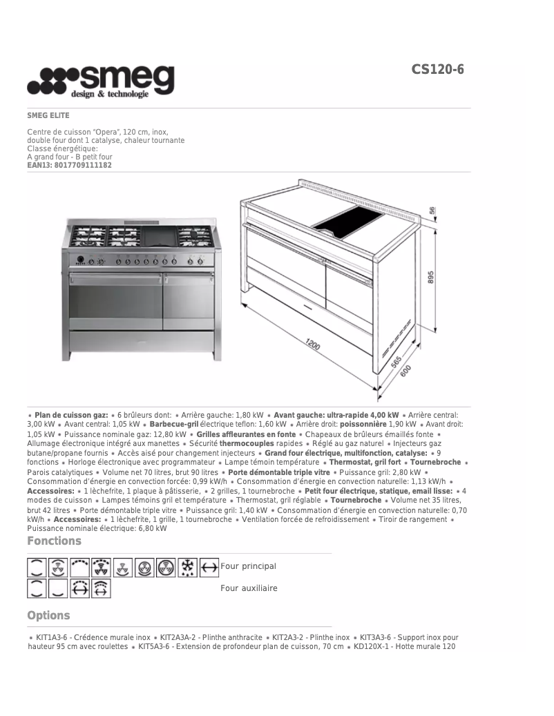 Page n°1 - Manuel utilisateur Smeg CS120-6