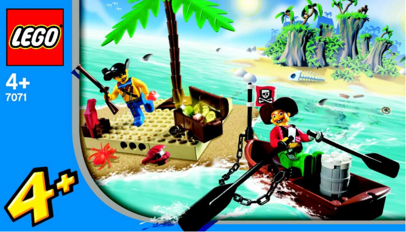 Page 1 de la notice Consignes visuelles Lego Pirates 7071