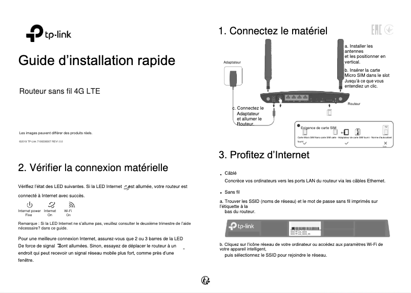 Page 1 de la notice Manuel utilisateur TP-Link Archer MR600