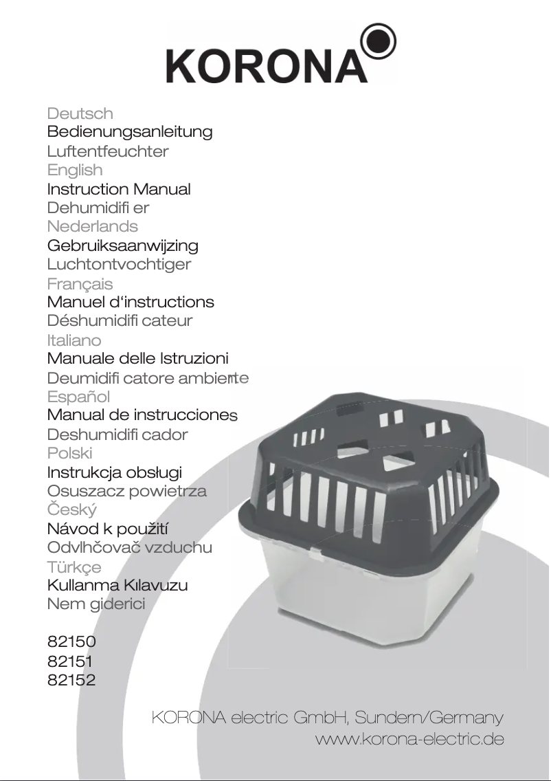 Page n°1 - Manuel utilisateur Korona 82152