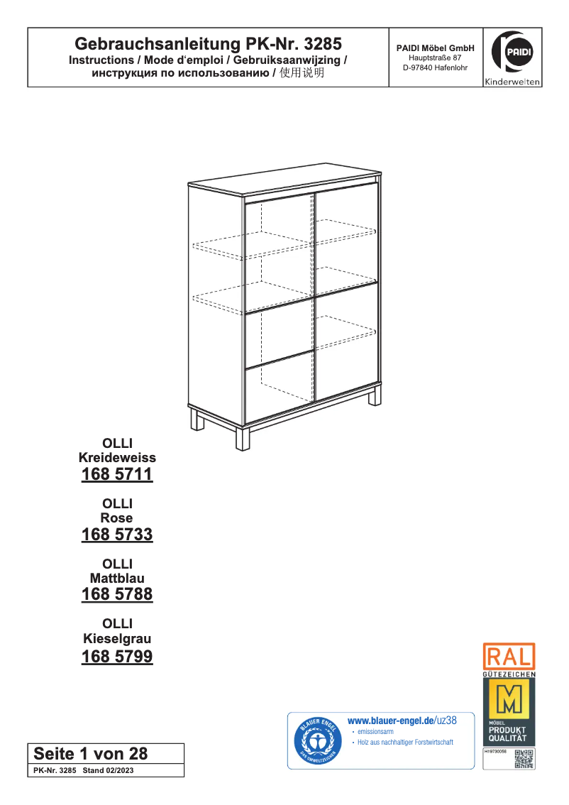 Page n°1 - Manuel utilisateur Paidi Olli