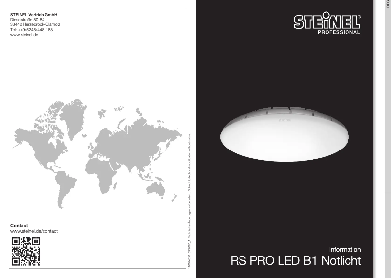 Imagen de la primera página del manual del dispositivo RS PRO B1 Notlicht S