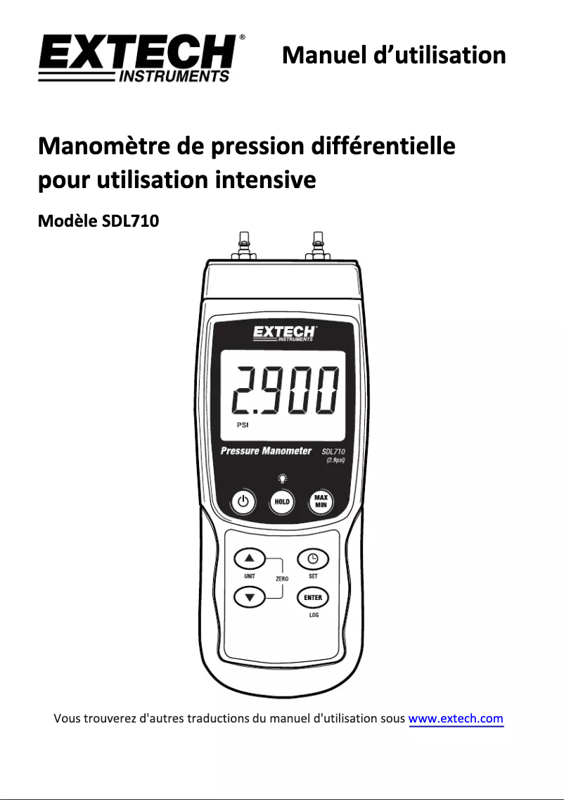 Image de la première page du manuel de l'appareil SDL710