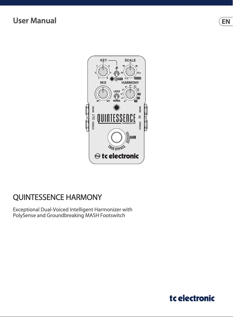 Image de la première page du manuel de l'appareil Quintessence Harmony