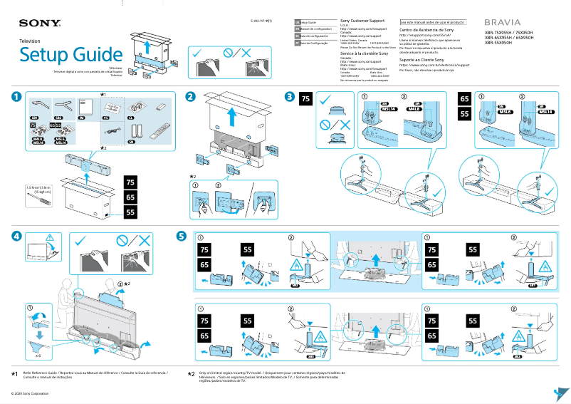Image de la première page du manuel de l'appareil Bravia XBR-55X950H