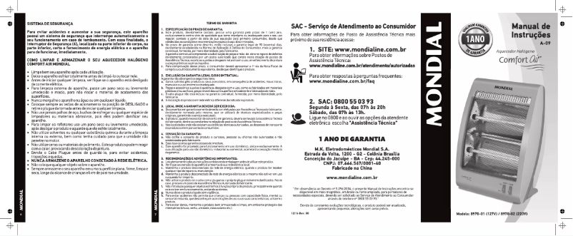 Page 1 de la notice Manuel utilisateur Mondial A-09