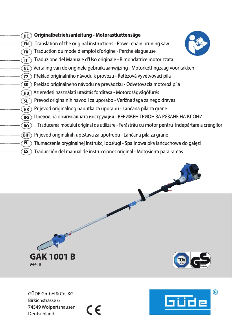 Image de la première page du manuel de l'appareil GAK 1001 B